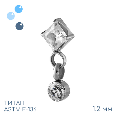 Накрутка с подвеской Pendant Rhomb 1.2 мм